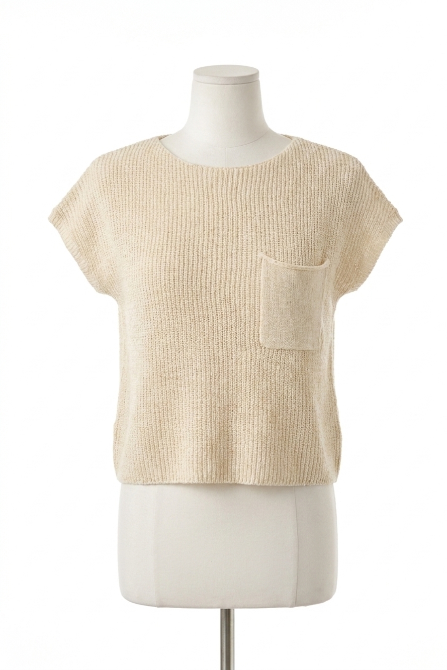 NEW BE COOL sondi pocket tee in vanilla